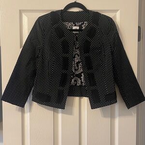 Cabi Seaside Chic Cropped Polka Dot Chiffon Women's Blazer